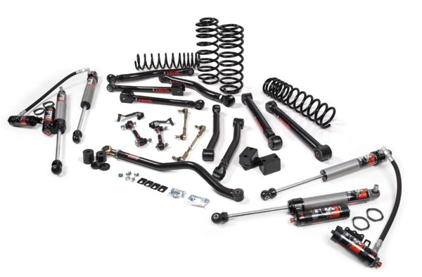 JKS 2018-2023 Compatible With Jeep Wrangler JL 4Dr 3.5" J-Krawl System, Rubber Fox 2.5 Pes R, R Dsc Front, Fox 2.5 Pes P, B Dsc Rear, Std Rate Coils Jksa JSPEC186PES, Fits 2018-2023 Jeep Wrangler JL JSPEC186PES
