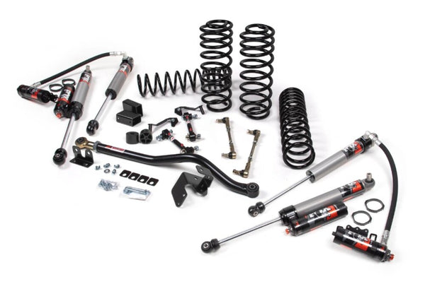 JKS 2018-2023 Compatible With Jeep Wrangler JL 2Dr 3" J-Krawl System, Rubber Fox 2.5 Pes R, R Dsc Front, Fox 2.5 Pes P, B Dsc Rear, Std Rate Coils, Fits 2018-2023 Jeep Wrangler JL JSPEC189PES