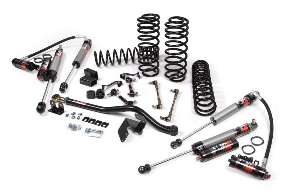JKS 2018-2023 Compatible With Jeep Wrangler JL 2Dr 3" J-Krawl System, Rubber Fox 2.5 Pes R, R Dsc Front, Fox 2.5 Pes P, B Dsc Rear, HD Rate Coils, Fits 2018-2023 Jeep Wrangler JL JSPEC190PES