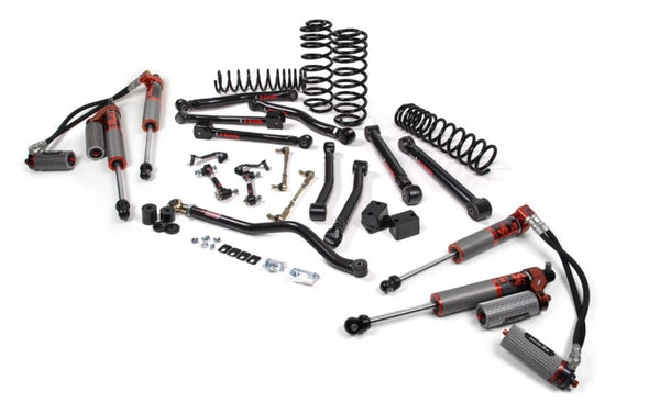 JKS 2020-2023 Compatible With Jeep Gladiator JT 3.5" Front 2" Rear Lift Kit J-Krawl, Rubber Fox 3.0 Frs Ibp R, R Dsc Front, Rear, Fits 2020-2023 Jeep Gladiator JT JSPEC198FRS