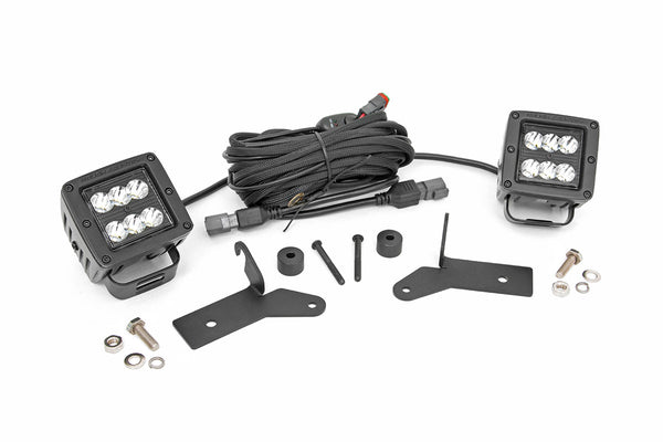 Rough Country Led Light Hinge Mnt 2" Black Pair Fits Jeep Gladiator Jt/Wrangler 4Xe/Wrangler Jl (18-23) 70052
