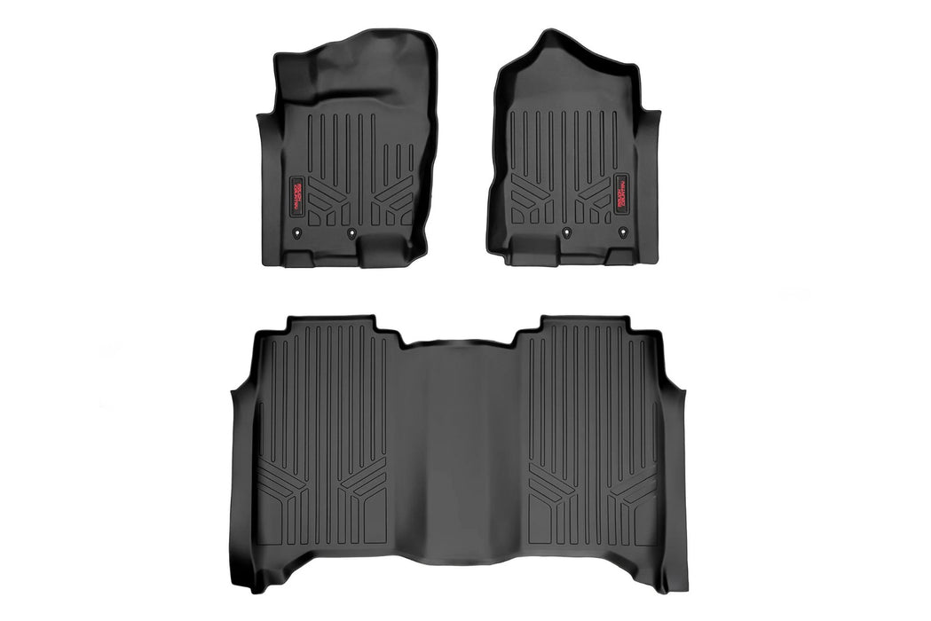 Rough Country Floor Mats Fr & Rr Crew Cab Compatible with Nissan Titan 2Wd/4Wd (2017-2023) M-81715