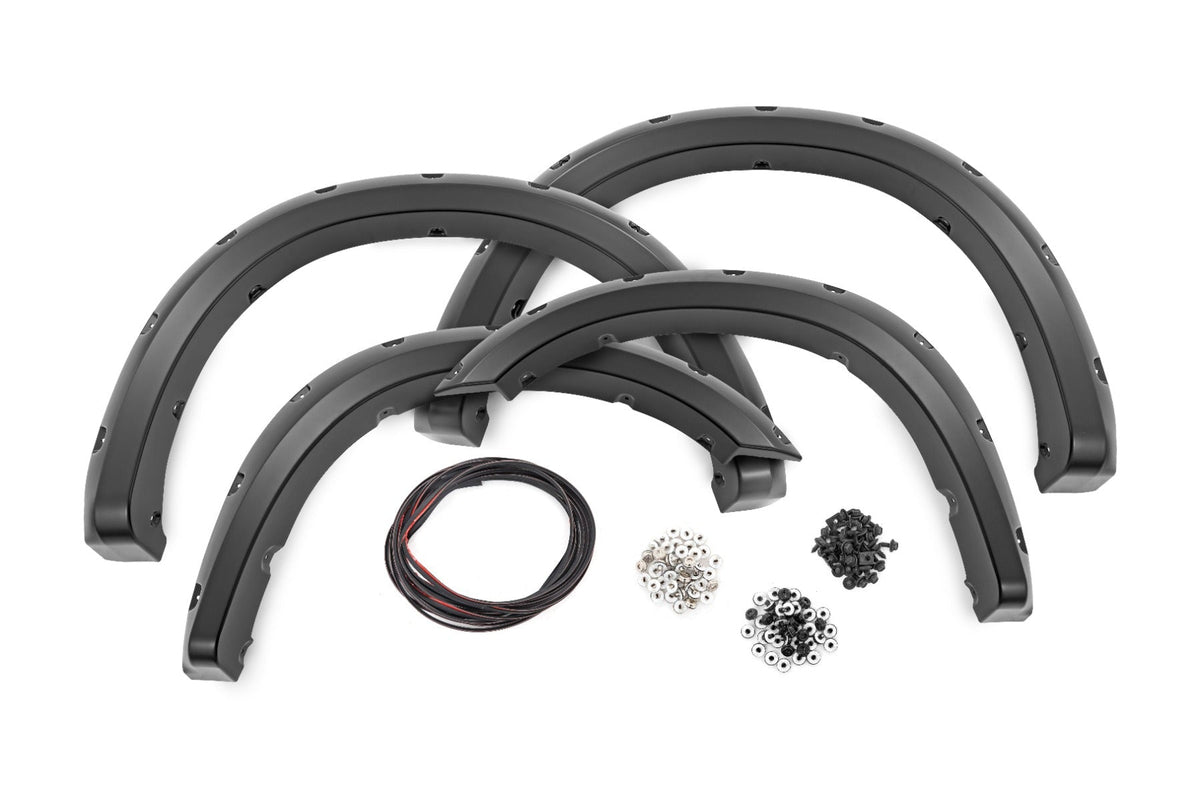 Rough Country Pocket Fender Flares Pxj Diamond Black Fits RAM 2500/3500 (20-23) F-D10917A-PXJ