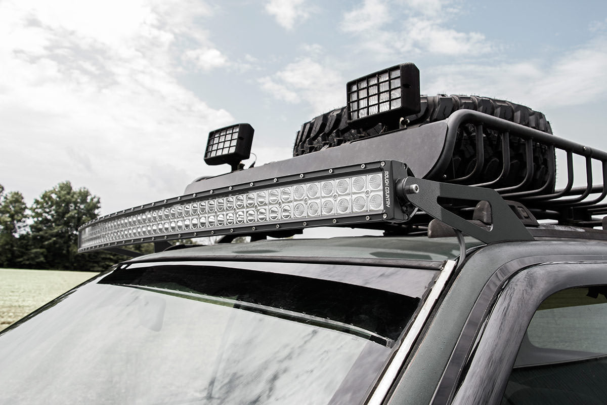 Rough Country Led Light Mount Upper Windshield 50" Curved Fits Jeep Grand Cherokee Zj (93-98) 70567