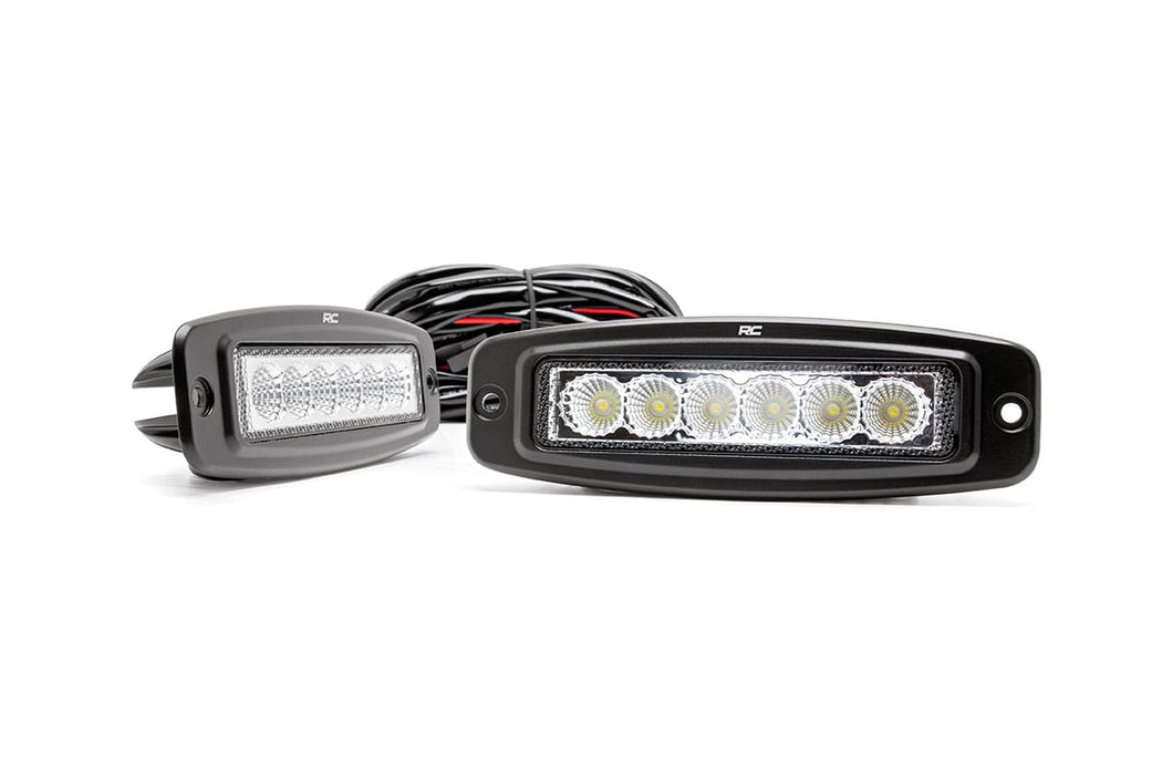 Rough Country Chrome Series Led Light Pair 6 Inch Flush Mount 70916