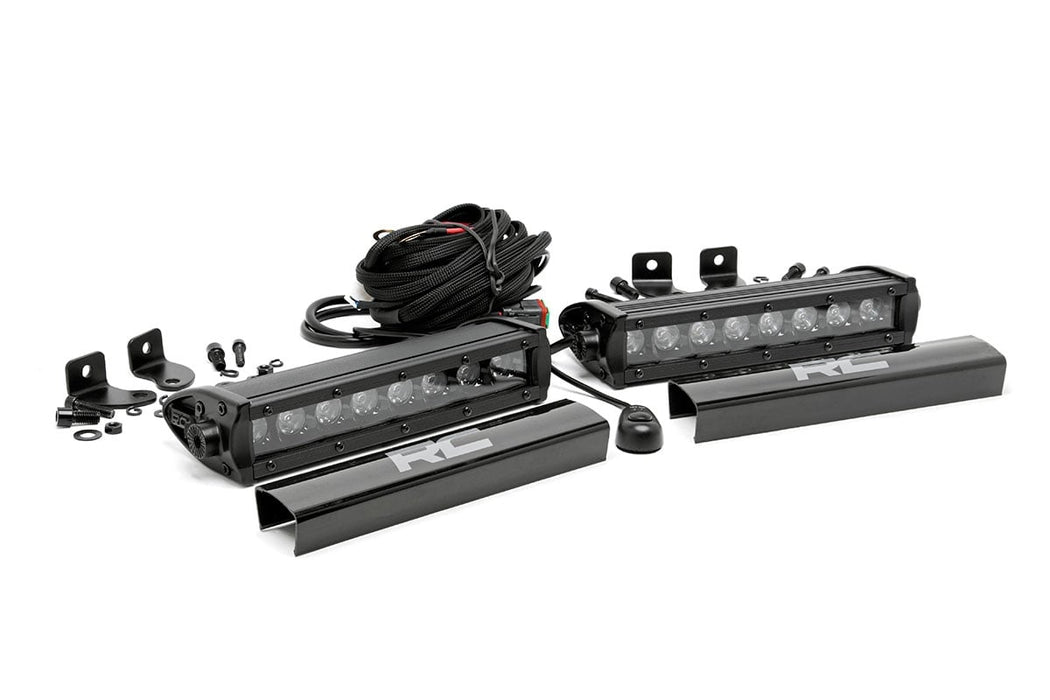 Rough Country Black Series Led Light Bar 8 Inch Single Row Pair 70728BL