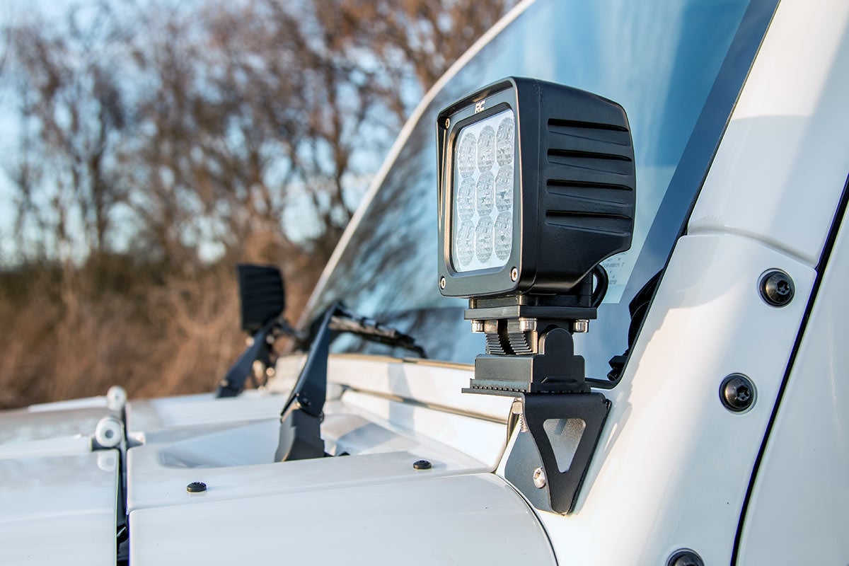 Rough Country Light Mounts Lower Windshield Fits Jeep Wrangler Jk (2007-2018) 6004