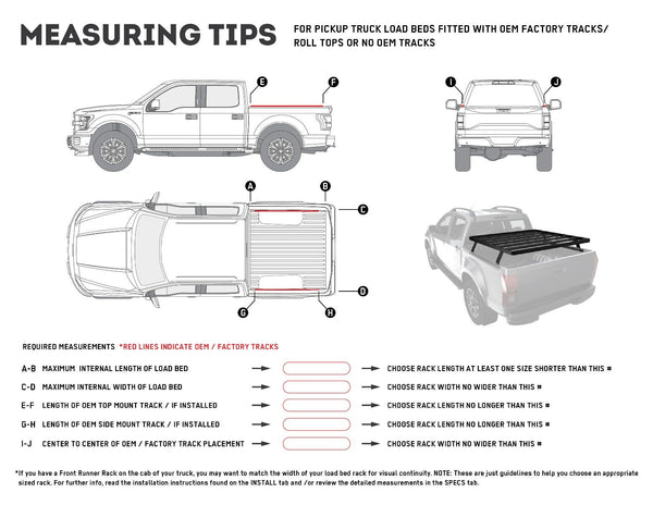 Front Runner Pickup Truck Slimline II Load Bed Rack Kit / 1425(W) x 1560(L) KRLB011T