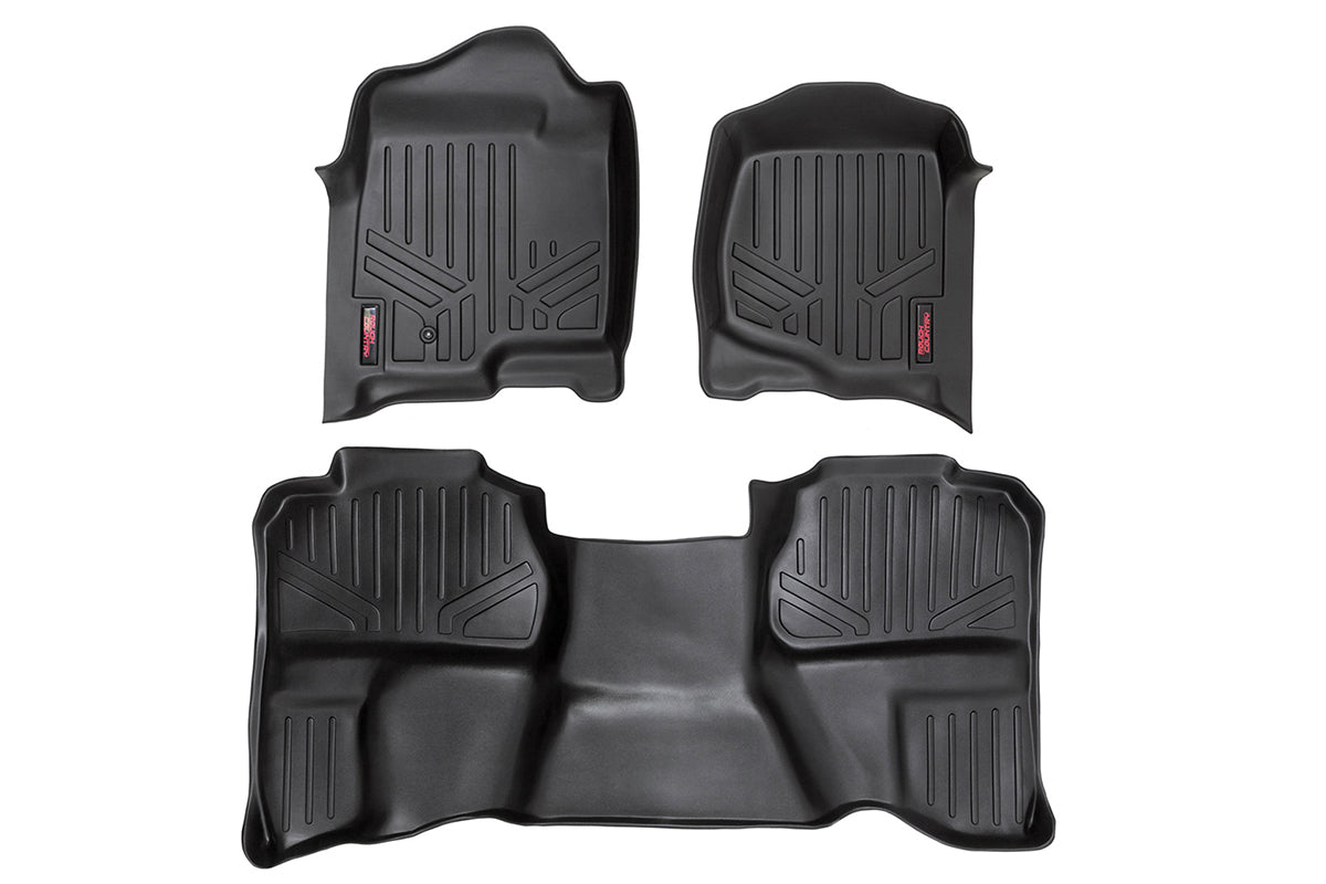Rough Country Floor Mats Fr & Rr Ext Cab Fits Chevy/GMC 1500/2500HD (07-14) M-20712