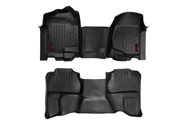 Rough Country Floor Mats Fr & Rr Ov Hump Ext Cb Fits Chevy/GMC 1500/2500HD (07-14) M-21072