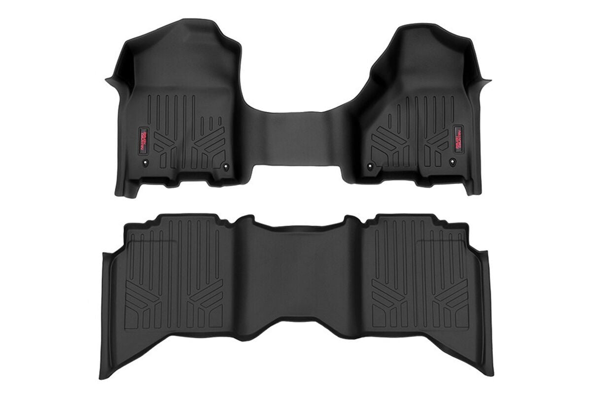 Rough Country Floor Mats Fr & Rr Crew/Mega Cab Fits RAM 1500 2WD/4WD (2012-2018 & Classic) M-31313