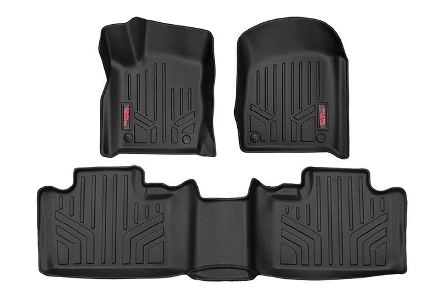 Rough Country Floor Mats Front And Rear compatible with Jeep Grand Cherokee 2Wd/4Wd (13-20) M-60300