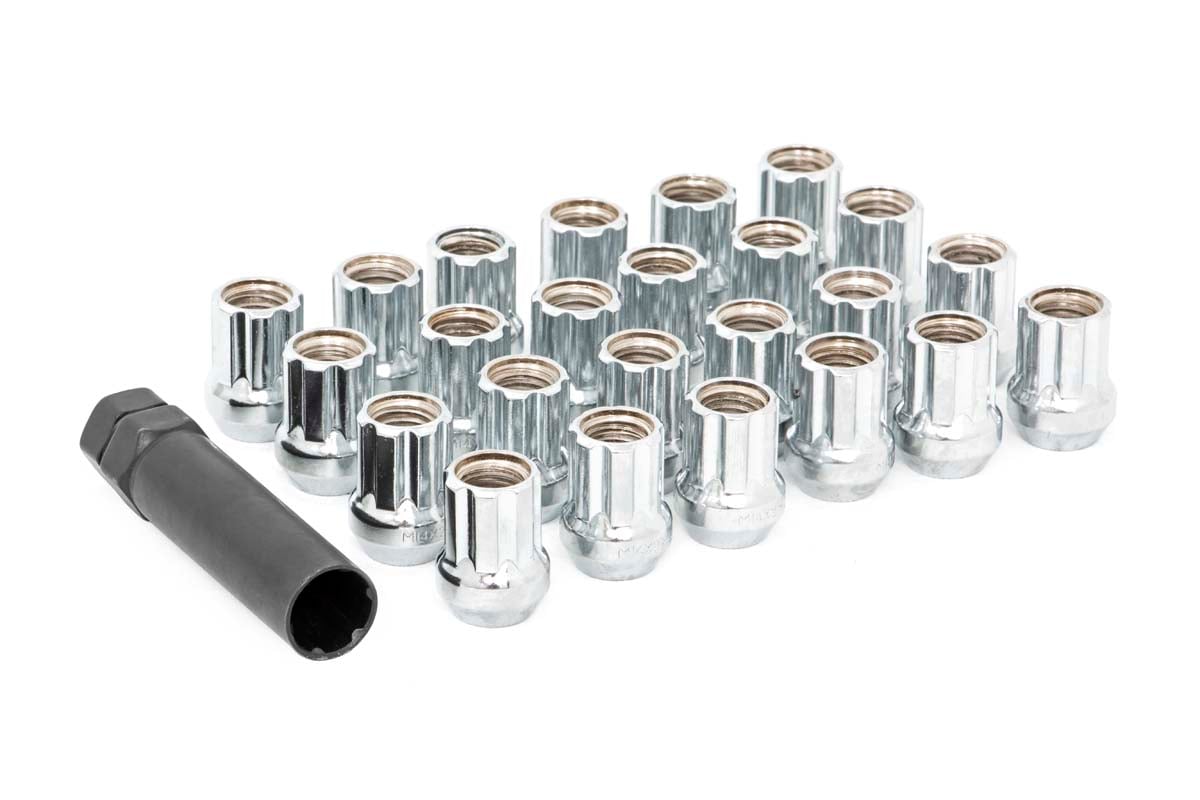 Rough Country M14 X 1.5 Lug Nut Set Of 32 Chrome Open End Fits Chevrolet C1500, Chevrolet K1500 & more (1988-2026) 141532CHOE