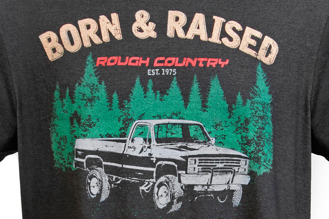 Rough Country T-Shirt Born & Raised Black Sm 84081SM