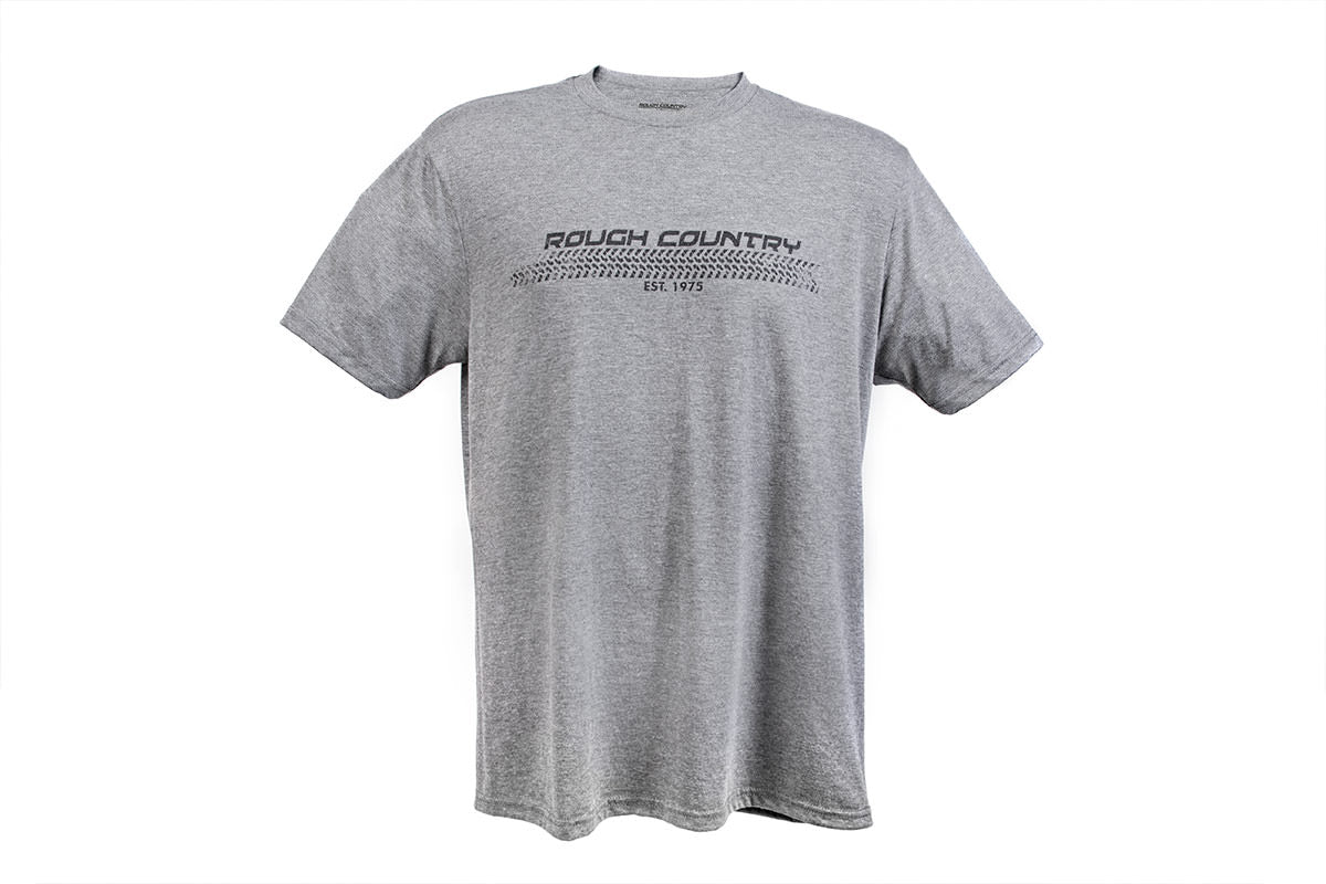 Rough Country T-Shirt Horizontal Tread Grey Lg 84077LG