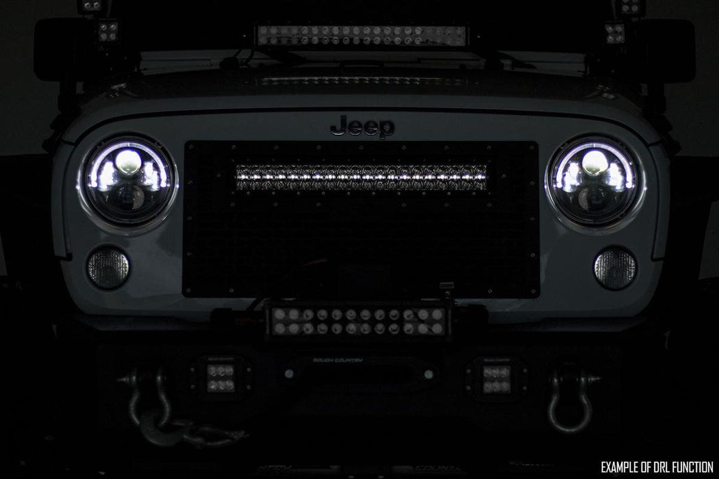Mesh Grille | 30" Dual Row LED | Black | Amber DRL | Ford F-150 (15-17)
