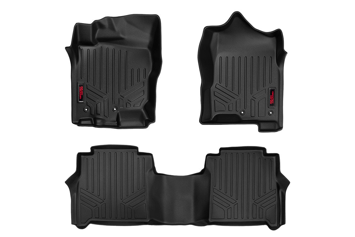 Rough Country Floor Mats Fr & Rr Crew Cab Fits Nissan Titan 2WD/4WD (2017-2023) M-81712