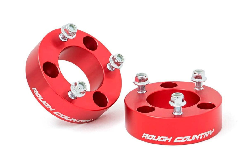 Rough Country 2.5 Inch Leveling Kit Red Spacers Nissan Frontier (05-23)/Xterra (05-15) 865RED