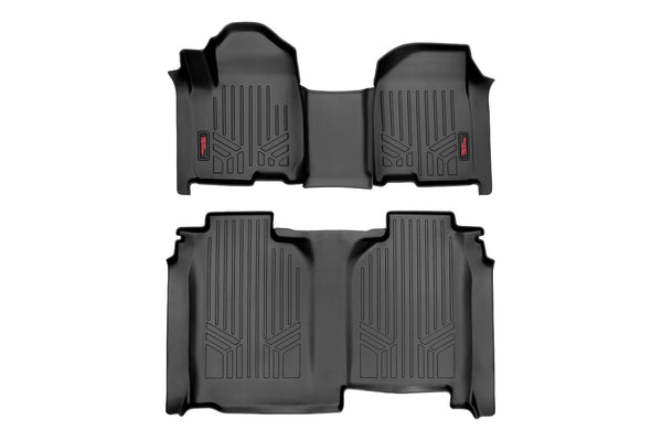 Rough Country Floor Mats Fr And Rr Ov Hump Crew W/O Underseat Storage Fits Chevy/GMC 1500/2500HD/3500HD (19-23) M-21615
