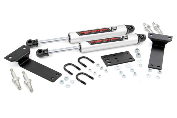 Rough Country V2 Steering Stabilizer Dual 2-8 Inch Lift Fits Ford Excursion (00-05)/Super Duty (99-04) 8749070