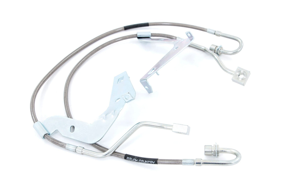 Rough Country Brake Lines Stainless Front Fits Ford F-250/F-350 Super Duty (17-23) 89709