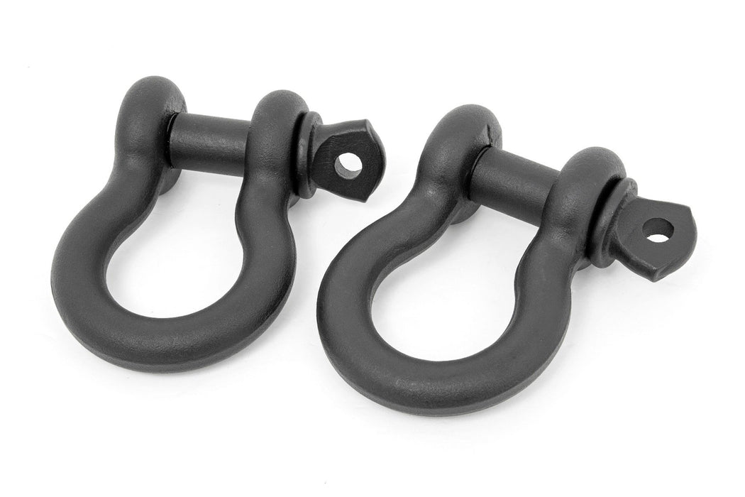 Rough Country D Ring Shackles Cast 3/4" Pin Pair Black RS121