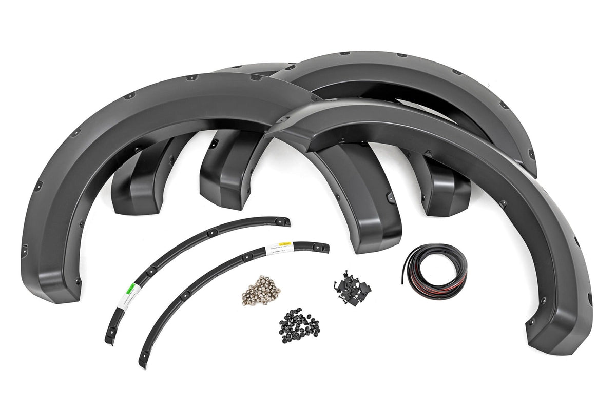Rough Country Pocket Fender Flares Um Agate Black Fits Ford F-250/F-350 Super Duty (17-22) F-F21112-UM