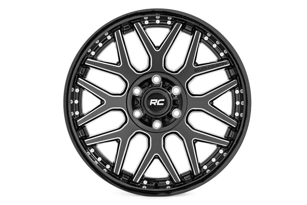 Rough Country 95 Series Wheel | Machined One-Piece | Gloss Black | 22x10 | 6x5.5 | -25mm