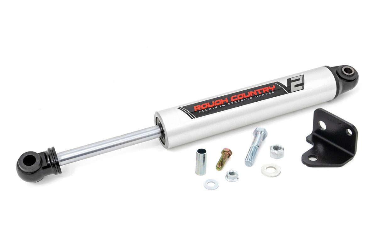 Rough Country V2 Steering Stabilizer Relocation Bracket Fits Jeep Wrangler Jk (07-18) 8730670
