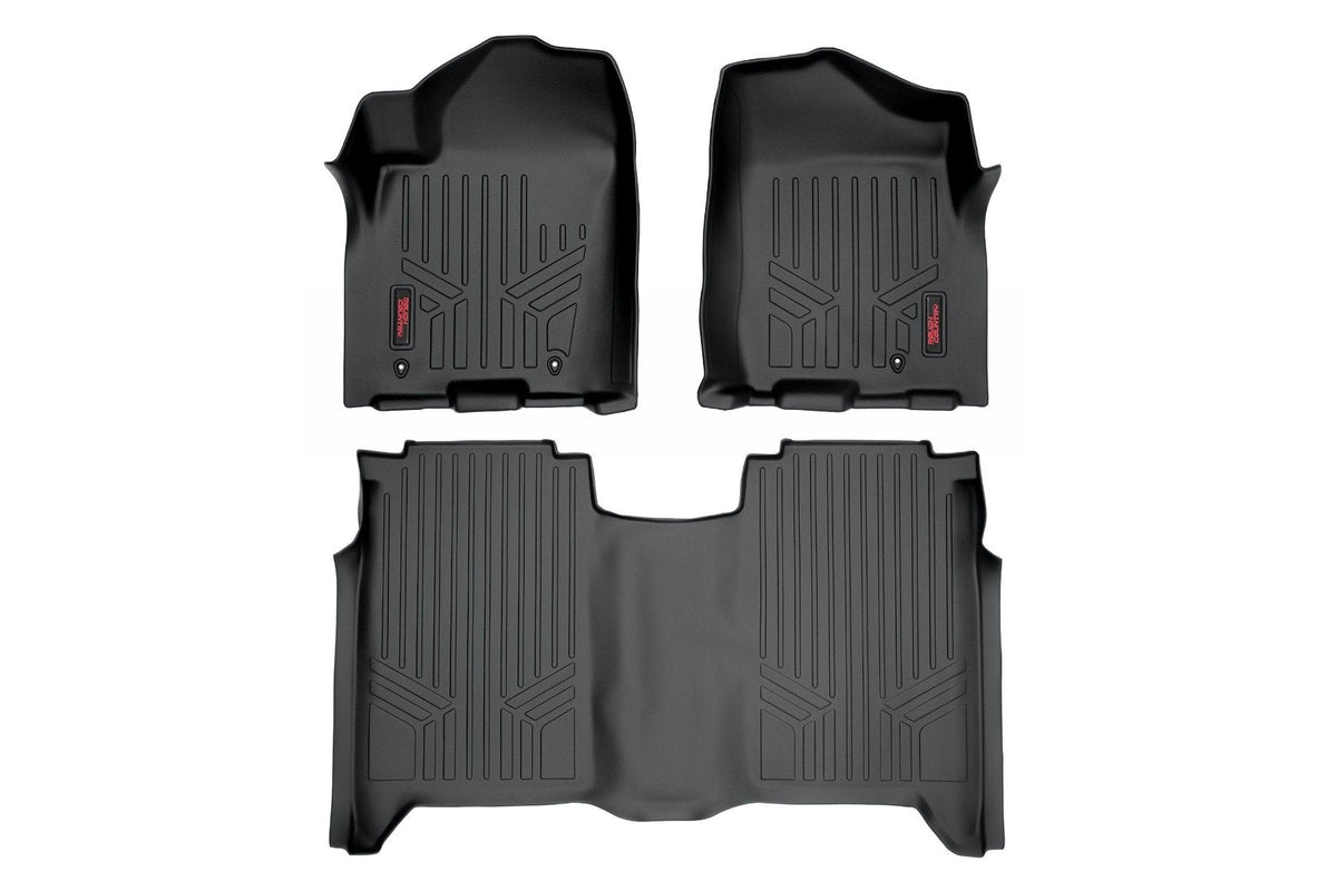 Rough Country Floor Mats Fr & Rr Crew Cab Fits Nissan Titan 2WD/4WD (2004-2015) M-81602