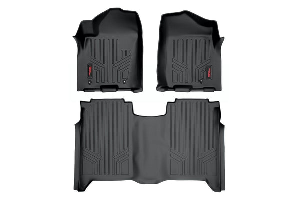 Rough Country Floor Mats Fr & Rr Crew Cab Fits Nissan Titan 2WD/4WD (2004-2015) M-81602