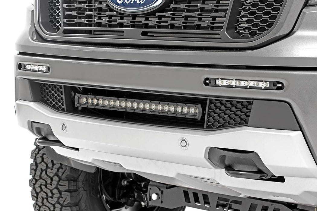 Rough Country Led Light Kit Bumper Mount 20" Black Single Row Ford Ranger (19-23) 70815