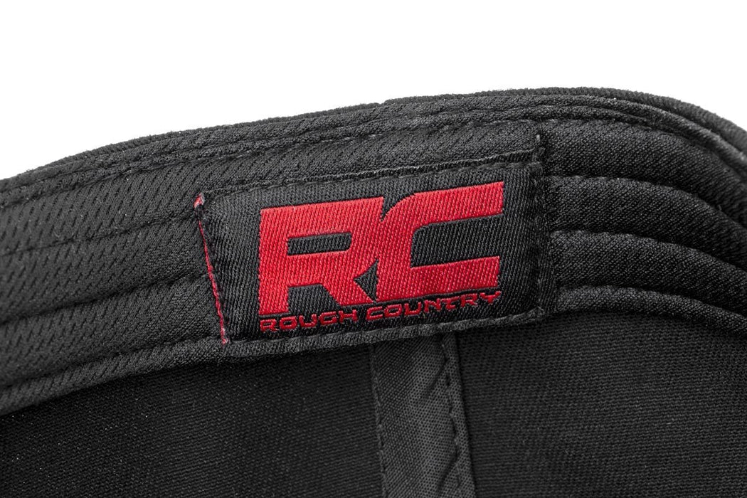 Rough Country Hat Flat Bill Red Logo Black 84123