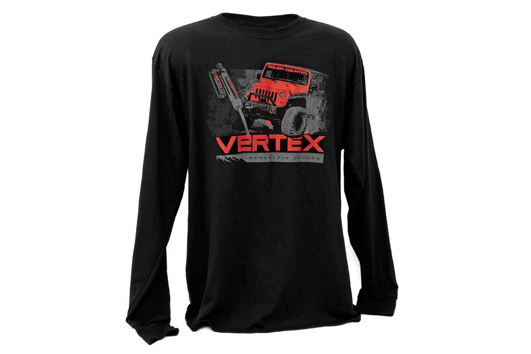 Rough Country T-Shirt Long Sleeve Vertex Black Sm 84090SM