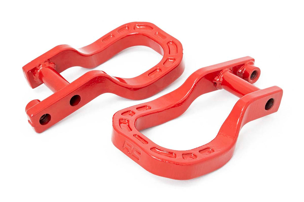 Rough Country Tow Hooks Forged Red Chevy Silverado 1500 2Wd/4Wd (2019-2023) RS132