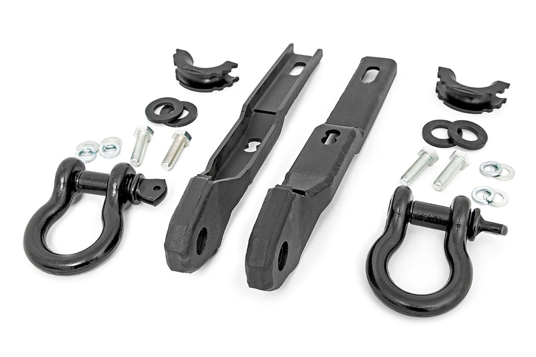 Rough Country Tow Hook Brackets D-Ring Combo Compatible with Nissan Titan 2Wd/4Wd (2017-2023) RS160