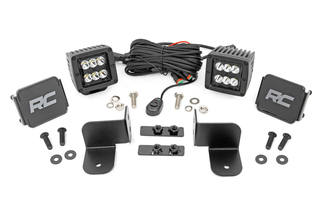 Rough Country Led Light Rear Mount 2" Black Pair Spot Polaris Ranger 1000/Ranger Xp 1000 93082