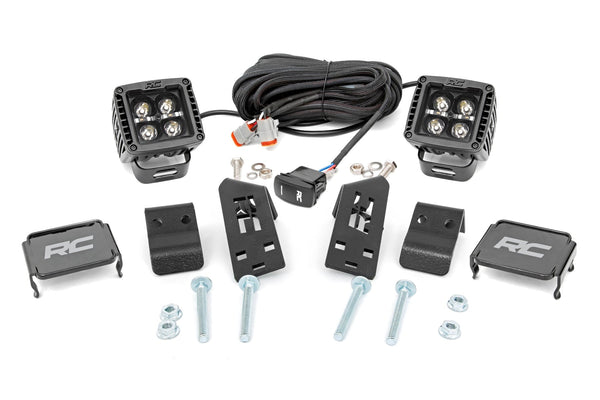 Rough Country Led Light A Pillar Mount 2" Black Pair White Drl Fits Polaris Rzr Pro Xp 93080