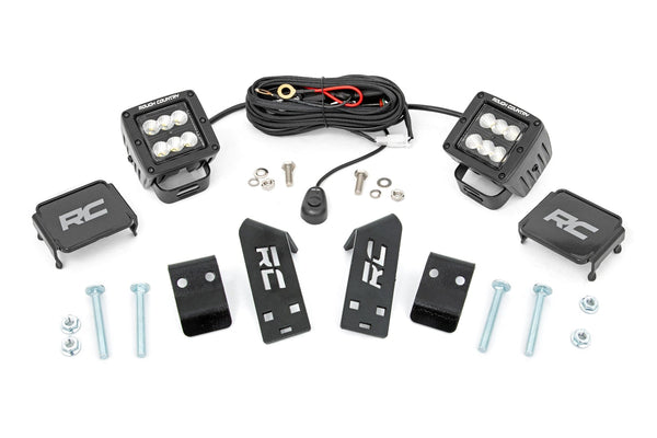 Rough Country Led Light A Pillar Mount 2" Black Pair Spot Fits Polaris Rzr Pro Xp 93077