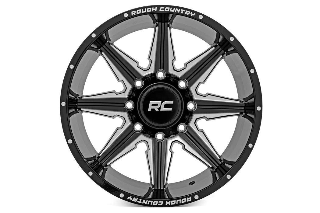 Rough Country 91M Series Wheel One-Piece Gloss Black 20X12 8X18044Mm 91201206M
