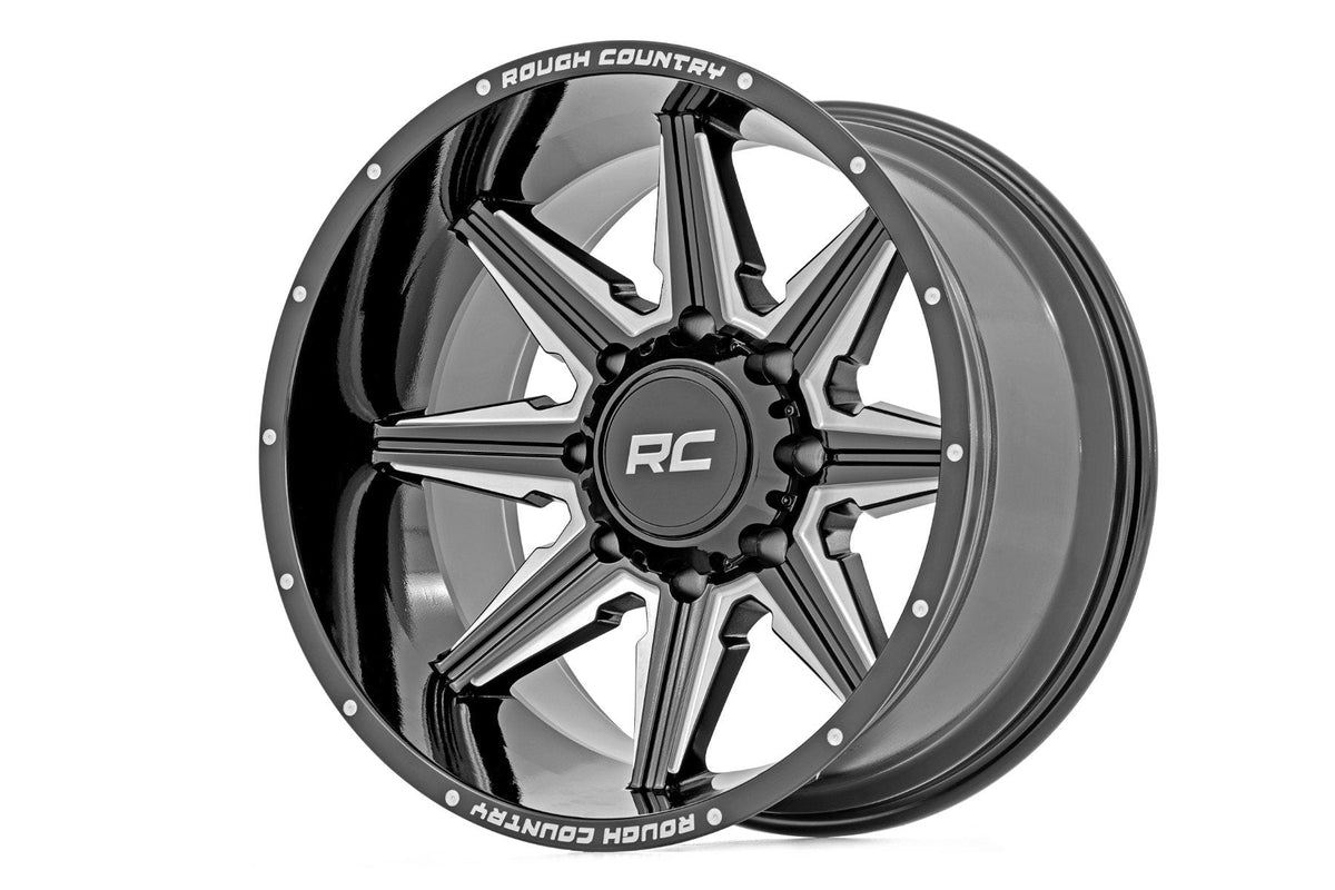 Rough Country 91M Series Wheel One-Piece Gloss Black 20X12 6-5.544Mm Fits Chevrolet C10 Pickup, Chevrolet K10 Pickup & more (1960-2026) 91201212M