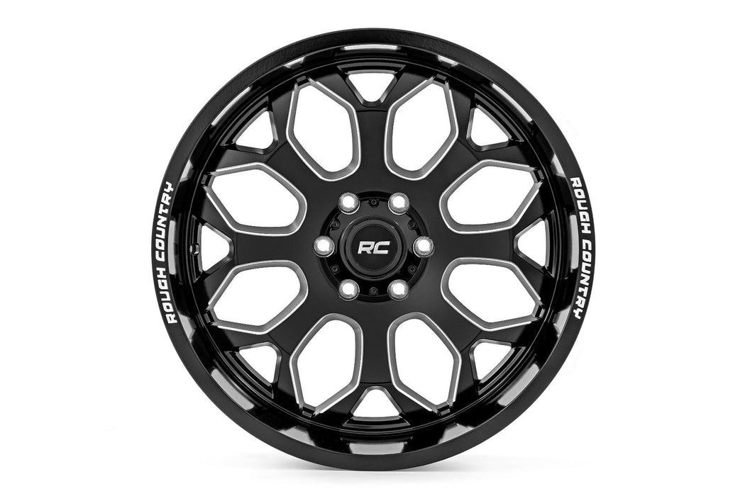 Rough Country 96 Series Wheel | One-Piece | Gloss Black | 22x10 | 6x135 | -19mm