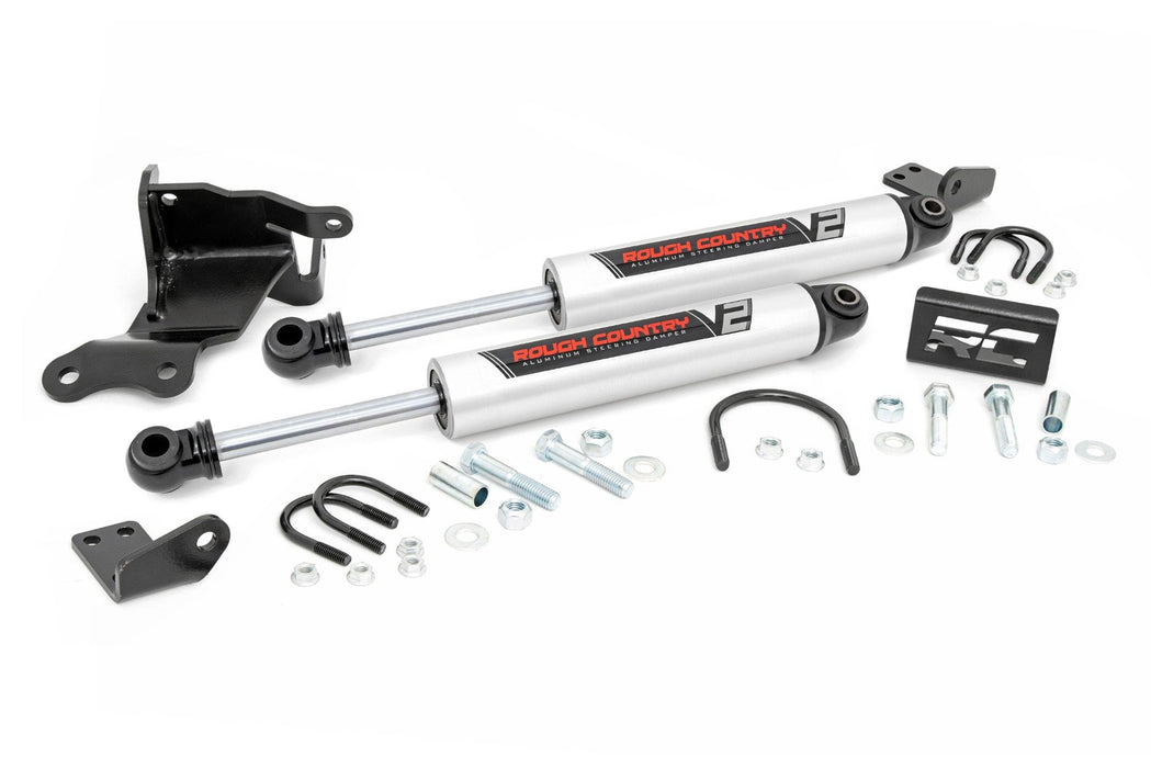 Rough Country V2 Steering Stabilizer Dual 2.5-8 Inch Lift Jeep Gladiator Jt (20-22)/Wrangler Jl (18-23) 8730470