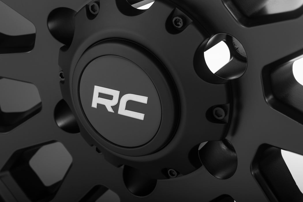 Rough Country 87 Series Wheel Simulated Beadlock Black/Machined 17X8.5 6X5.5 +0Mm 87170912B