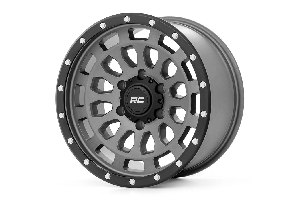 Rough Country 87 Series Wheel Simulated Beadlock Gray/Black 17X8.5 6X5.5 +0Mm 87170912G