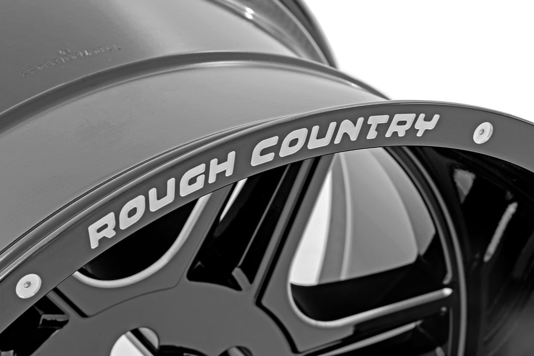 Rough Country 92 Series Wheel Machined One-Piece Gloss Black 22X12 6X5.544Mm 92221212