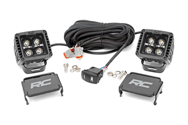 Rough Country Black Series Led Light Pair 2 Inch Amber Drl 70903BLKDRLA