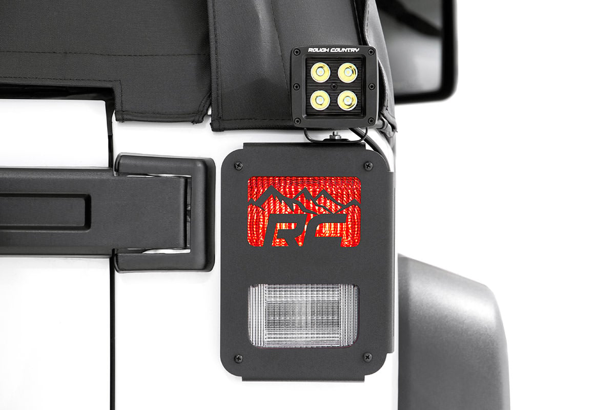 Rough Country Tail Light Cover Mountain Fits Jeep Wrangler Jk (2007-2018) 1078