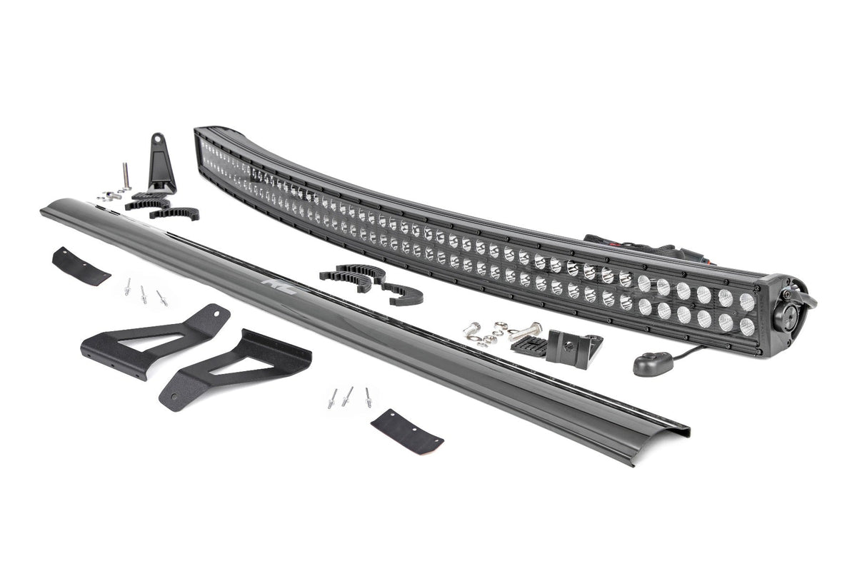 Rough Country Led Light Kit Windshield Mount 50" Blk Dual Row compatible with Jeep Cherokee Xj (84-01) 70072