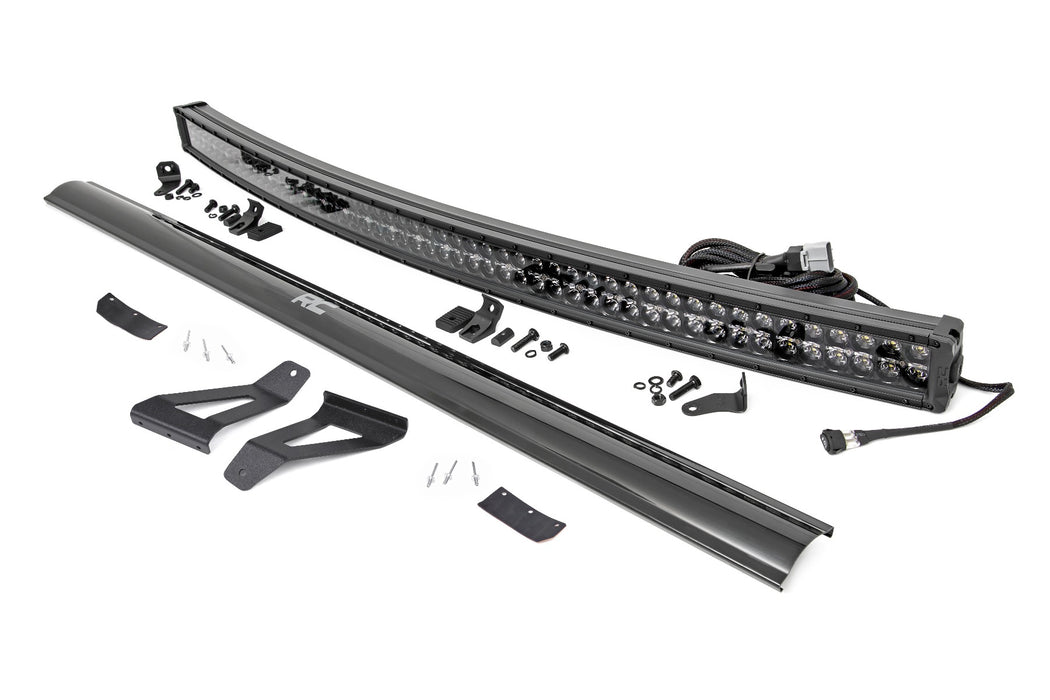Rough Country Led Light Kit Windshield Mount 50" Blk Dual Row White Drl Jeep Cherokee Xj (84-01) 70074